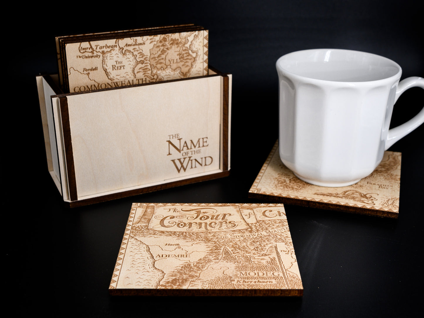 Name of the Wind Map Coasters, Set of 6