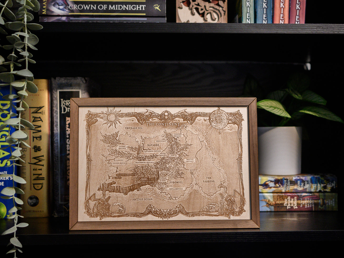 Fourth Wing/Iron Flame: Empyrean Wood Engraved Display Map